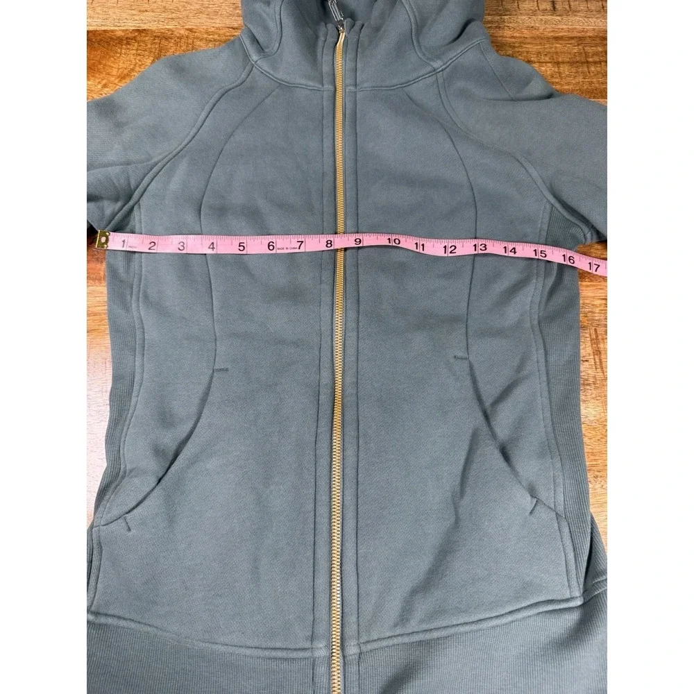 Lululemon‎ Scuba Hoodie Womens Small Size 4 Green Gold Zip Full Zip Sweatshirt